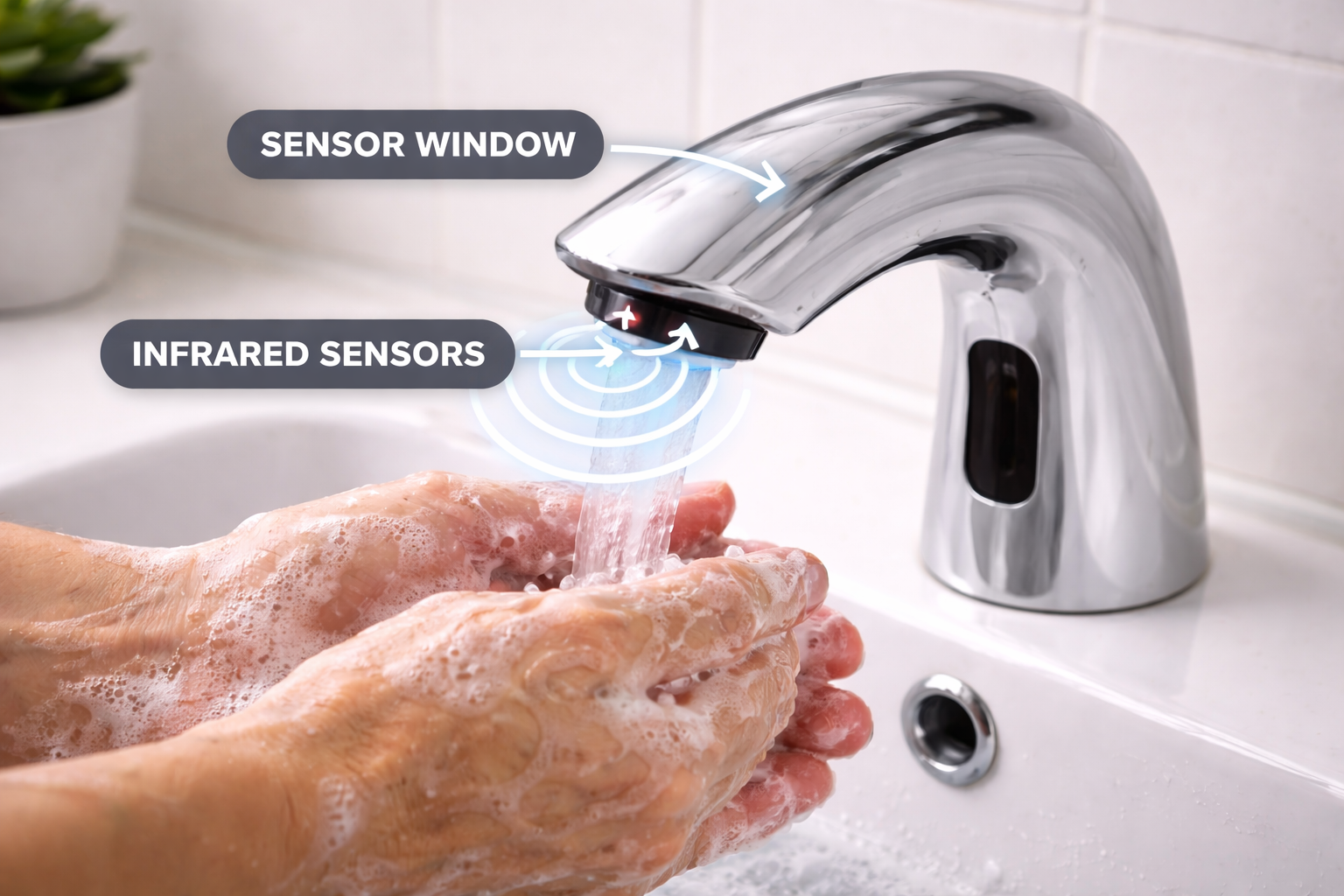 Touchless-faucet-with-infrared-sensors Touchless-faucet-with-infrared-sensors